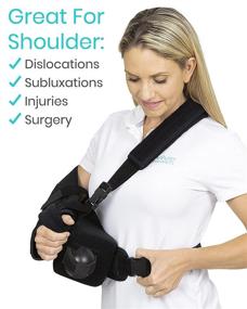 img 2 attached to Vive Shoulder Abduction Sling - Immobilizer and Support for Shoulder Injury - Superior Pain Relief Arm Pillow for Rotator Cuff, Sublexion, Surgery, Dislocated, Broken Arm - Includes Pocket Strap, Stress Ball, Wedge