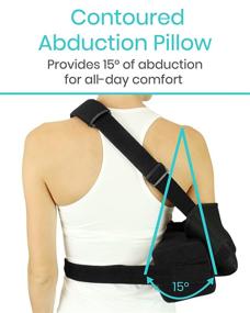 img 3 attached to Vive Shoulder Abduction Sling - Immobilizer and Support for Shoulder Injury - Superior Pain Relief Arm Pillow for Rotator Cuff, Sublexion, Surgery, Dislocated, Broken Arm - Includes Pocket Strap, Stress Ball, Wedge