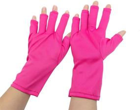 img 2 attached to 🧤 AUEAR UV Shield Gloves for Gel Manicure - Fingerless Anti-UV Gloves to Protect Hands (Pack of 3)