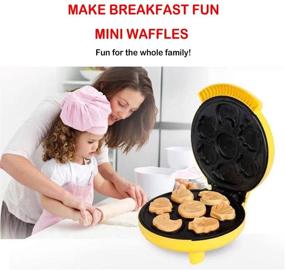 img 2 attached to 🧇 IVELES Mini Waffle Maker: Create 7 Unique Waffles & Pancakes with Electric Non-Stick Waffler Iron - Perfect for Paninis, Hash Browns, and Individual Delights!