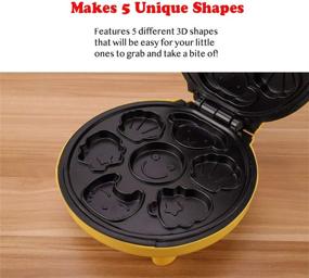 img 3 attached to 🧇 IVELES Mini Waffle Maker: Create 7 Unique Waffles & Pancakes with Electric Non-Stick Waffler Iron - Perfect for Paninis, Hash Browns, and Individual Delights!