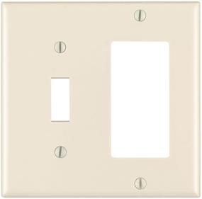 img 1 attached to 🔌 Leviton 2-Gang, 1-Toggle/1-Decora GFCI Combination Wallplate, Standard Size, Thermoset, Device Mount, Light Almond - 80405-T