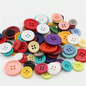 img 1 attached to 🧵 Leekayer Handmade Ornament Round Resin Buttons: Assorted Bulk Multi-Color Sewing Crafts with 300 PCS & 100g Random Mix