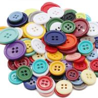 🧵 leekayer handmade ornament round resin buttons: assorted bulk multi-color sewing crafts with 300 pcs & 100g random mix logo