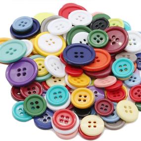 img 2 attached to 🧵 Leekayer Handmade Ornament Round Resin Buttons: Assorted Bulk Multi-Color Sewing Crafts with 300 PCS & 100g Random Mix