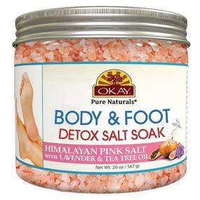 img 4 attached to Разбалуйте свои ноги с ванной для ног Himalayan Pink Salt от Okay, обогащенной маслом чайного дерева, лавандой, 20 унций.