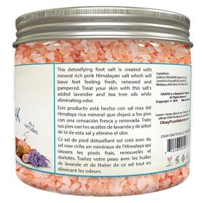 img 3 attached to Разбалуйте свои ноги с ванной для ног Himalayan Pink Salt от Okay, обогащенной маслом чайного дерева, лавандой, 20 унций.