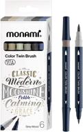 ручка monami color twin brush с двойным наконечником для мелких линий и живописи, рисования и художественных принадлежностей логотип