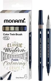 img 4 attached to Ручка MONAMI Color Twin Brush с двойным наконечником для мелких линий и живописи, рисования и художественных принадлежностей