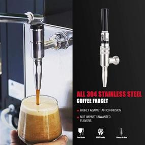 img 1 attached to 🍺 MRbrew Nitro Beer Coffee Faucet, 304 Stainless Steel Keg Draft Faucet, Homebrew Cold Brew Kegerator Beer Tower Tap with Standard Black Plastic Tap Handle