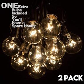 img 3 attached to 🌟 Enhance Your Outdoor Space with 2-Pack Lemontec Vintage Backyard Patio String Lights - UL Listed, 25FT String Light with 25 Clear Globe Bulbs, Perfect for Indoor/Outdoor Use in Market Cafes, Tents, Porch Parties - Includes 2 Packs of 50 Bulbs, Total 50FT Length!