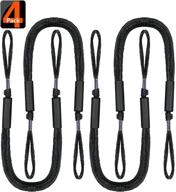 ⚓ optimized boat bungee dock lines 4-pack | mooring line accessories for boats, jet ski, seadoo, pontoon | docking ropes pwc dock ties | waverunner, kayak+ logo