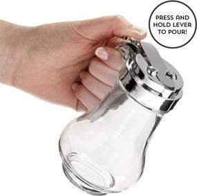 img 1 attached to 🍯 8oz (240mL) Glass Syrup Dispenser with No-Drip Pourers for Maple Syrup, Salad Dressings, Honey, Sugar, Oils, Sauces, and Condiments - Ideal for Home Pancakes and Waffles, Cafes, Restaurants