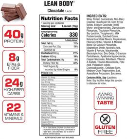 img 1 attached to 🍫 Lean Body MRP Chocolate Meal Replacement Shake - 40g Protein, Whey Blend, 8g Healthy Fats EFA's & Fiber, 22 Vitamins and Minerals, No Artificial Color, Gluten Free (42 Packets)