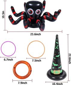 img 3 attached to Inflatable Spider Witch’s Hat Halloween Party Games - Fun Halloween Ring Toss Games for Kids and Adults - Halloween Party Ring Toss Set