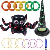 inflatable spider witch’s hat halloween party games - fun halloween ring toss games for kids and adults - halloween party ring toss set logo