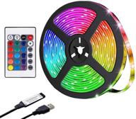 🌈 rgb led strip lights, color changing led light strip 13.1ft/4m 120 leds smd 5050 rope lighting full kit with 24-key remote controller and usb 5v логотип