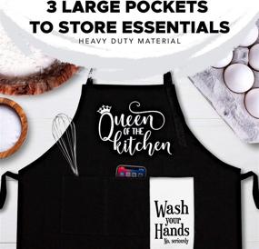 img 2 attached to 👩 Funny Cooking Aprons for Women with Pockets - Perfect Gifts for Mom, Christmas, and Mother's Day