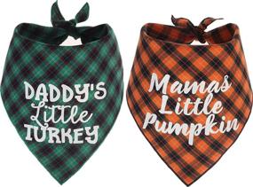 img 4 attached to 🐾 Shop the Season in Style: Thanksgiving Dog Plaid Bandana Pack of 2