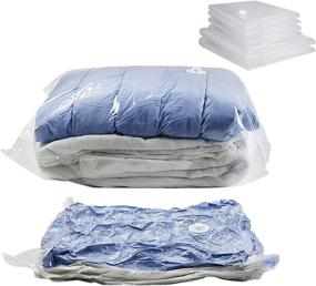 img 4 attached to 🧺 VICARKO Space Saver Vacuum Seal Storage Bags for Clothes, Comforters, and Blankets - Compression Bags Combo 6-Pack (4 Large, 2 Jumbo), White