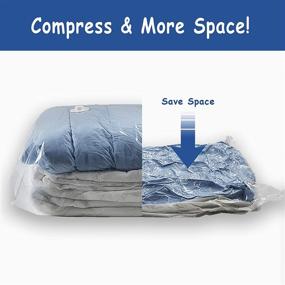 img 1 attached to 🧺 VICARKO Space Saver Vacuum Seal Storage Bags for Clothes, Comforters, and Blankets - Compression Bags Combo 6-Pack (4 Large, 2 Jumbo), White