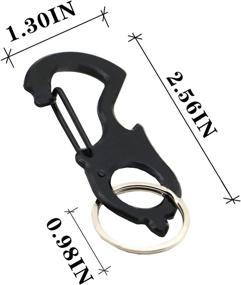 img 1 attached to 🔑 Versatile Carabiner Keychain Clip: Stainless Steel Multi-tool with Glass Breaker & Bottle Opener