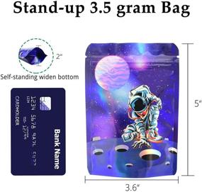 img 3 attached to 🛍️ SpacyGas 100 Pack 3.5 Holographic Mylar Bags - Zip Lock Resealable Foil Pouch for Food Storage, 3.6x5 Inches