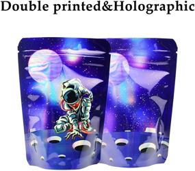 img 2 attached to 🛍️ SpacyGas 100 Pack 3.5 Holographic Mylar Bags - Zip Lock Resealable Foil Pouch for Food Storage, 3.6x5 Inches