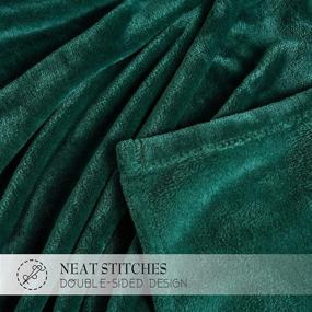 img 2 attached to 🔋 RYB HOME Hunter Green Queen Size Fleece Flannel Velvet Blanket - W90 x L90 inch - Ideal for Travel, Camping, Couch, Bed, and Sofa