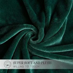 img 3 attached to 🔋 RYB HOME Hunter Green Queen Size Fleece Flannel Velvet Blanket - W90 x L90 inch - Ideal for Travel, Camping, Couch, Bed, and Sofa