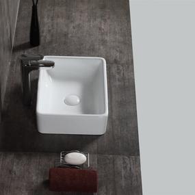 img 2 attached to 💧 AWESON: 16"x12" Rectangular Ceramic Vessel Sink – Above Counter White Vanity Sink for Lavatory Vanity Cabinet