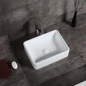 img 3 attached to 💧 AWESON: 16"x12" Rectangular Ceramic Vessel Sink – Above Counter White Vanity Sink for Lavatory Vanity Cabinet