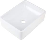 💧 aweson: 16"x12" rectangular ceramic vessel sink – above counter white vanity sink for lavatory vanity cabinet logo