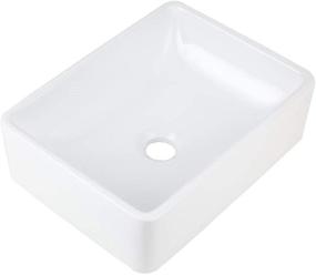 img 4 attached to 💧 AWESON: 16"x12" Rectangular Ceramic Vessel Sink – Above Counter White Vanity Sink for Lavatory Vanity Cabinet