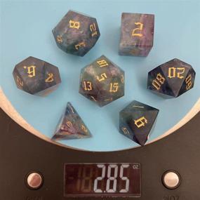 img 1 attached to 🎲 Truewon Stone Dice: Handmade Set of 7 RPG Dice - Natural Gemstones, Colored Fluorite S