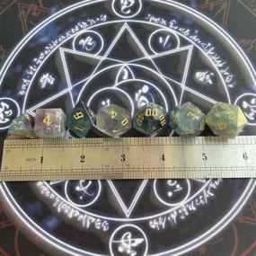 img 2 attached to 🎲 Truewon Stone Dice: Handmade Set of 7 RPG Dice - Natural Gemstones, Colored Fluorite S