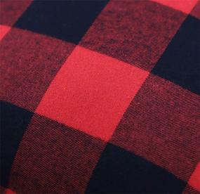img 1 attached to DASAN Retro Farmhouse Buffalo Tartan Checkered Plaid Cotton Linen Decorative Throw Pillow Case Cushion Cover Pillowcase for Sofa, Car, Bed, Pack of 2 (Black/Red, 18x18)