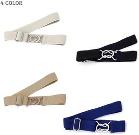 img 3 attached to 👖 4Pcs Kids Boys Elastic Buckle Belt, Uspacific Stretch 8-word Buckle Belt, 2, Large: Stylish and Comfortable Belts for Active Boys