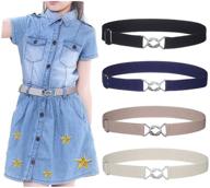 👖 4pcs kids boys elastic buckle belt, uspacific stretch 8-word buckle belt, 2, large: stylish and comfortable belts for active boys logo