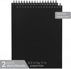 img 3 attached to 📒 Paperage Sketch Pad 2-Pack - 8.5x11 Inch Hardcover Sketchbook, Top Spiral Bound 80 Sheets, Acid-Free Drawing Notebook for Artist Professionals & Students - Black Cover