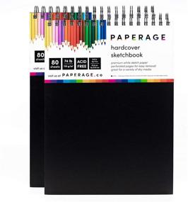 img 4 attached to 📒 Paperage Sketch Pad 2-Pack - 8.5x11 Inch Hardcover Sketchbook, Top Spiral Bound 80 Sheets, Acid-Free Drawing Notebook for Artist Professionals & Students - Black Cover