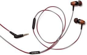 img 2 attached to Symphonized DRM Premium Genuine Wood In-Ear Noise-Isolating Headphones With Mic (Red/Gray)