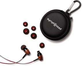 img 1 attached to Symphonized DRM Premium Genuine Wood In-Ear Noise-Isolating Headphones With Mic (Red/Gray)