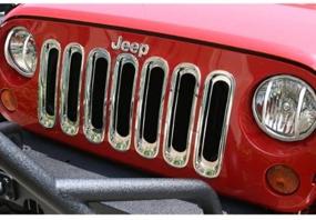 img 3 attached to 🚙 Chrome Grille Insert Kit for 07-18 Jeep Wrangler JK by Rugged Ridge 11306.20