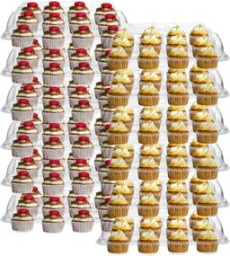 img 4 attached to Hedume 12 Pack Cupcake Carrier: Stackable Cupcake Boxes for 12-counts, Clear Container with Detachable Lid, BPA-free