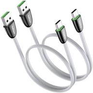 🔌 кабель sunguy usb c [2ft/0.6м, 2шт.] короткий, быстрозарядный плоский гибкий кабель usb type c с поддержкой quick charge 3.0 для samsung s10e s9 note10 plus moto g7 oneplus 7 pro - быстрая зарядка и универсальная совместимость логотип