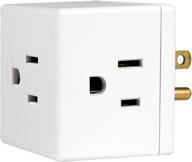 🔌 ge 3-outlet extender cube wall tap, spaced outlets adapter, easy-access design, grounded, 3-prong, ideal for home or travel, ul listed, white, 58368 logo