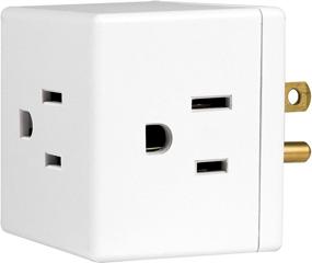 img 4 attached to 🔌 GE 3-Outlet Extender Cube Wall Tap, Spaced Outlets Adapter, Easy-Access Design, Grounded, 3-Prong, Ideal for Home or Travel, UL Listed, White, 58368
