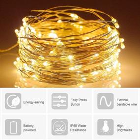 img 3 attached to 🌟 Yellow Fairy Lights - 10ft/3m Battery Operated String Lights with 30 LED Twinkle Christmas Lights - Indoor Decorative Mini Lights for Home Bedroom Garden Wedding Party Festival Decorations (1 Pack)