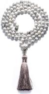 pneime 108 mala beads necklace - authentic 8mm tibetan 📿 prayer beads - transformative yoga meditation beads - hand knotted japa mala logo